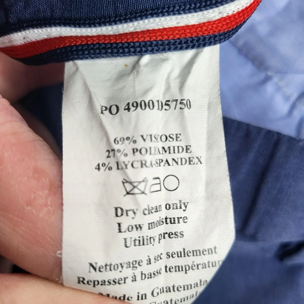 Tommy Hilfiger Dress Pants Mens 36x32‎ Blue Chino Stretch Flat Front Casual